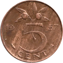 Preview 5 cents, 1957 reverse