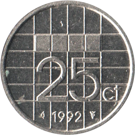 25 cents, 1992 Reverse