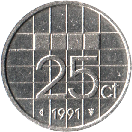 25 cents, 1991 Reverse