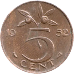 Preview 5 cents, 1952 reverse