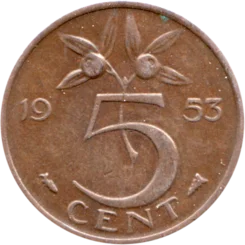 Preview 5 cents, 1953 reverse