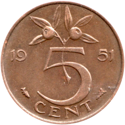 5 cents, 1951 Reverse