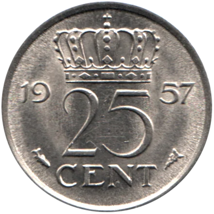 25 cents, 1957 Reverse