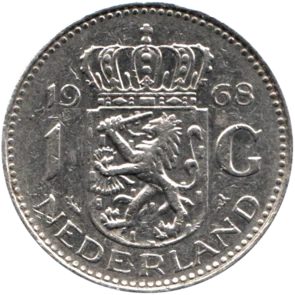 Preview 1 Guilder, 1968 reverse