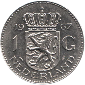 Preview 1 Guilder, 1967 reverse
