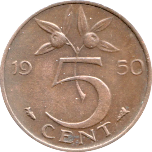 5 cents, 1950 Reverse