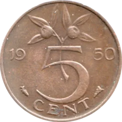 Preview 5 cents, 1950 reverse