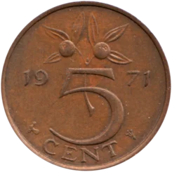 Preview 5 cents, 1971 reverse