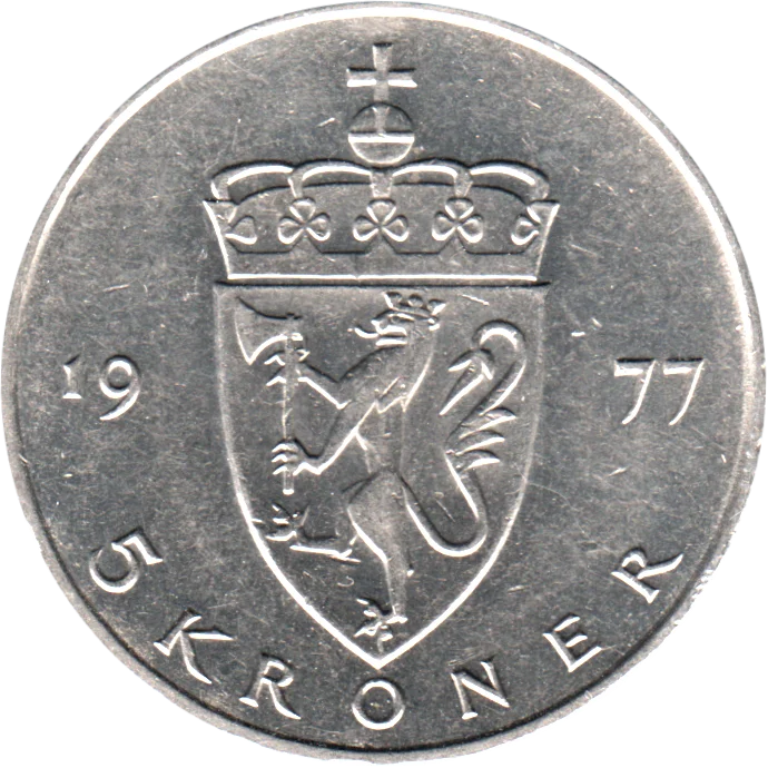 5 Kroner, 1977 Reverse