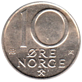 10 øre, 1974 Reverse