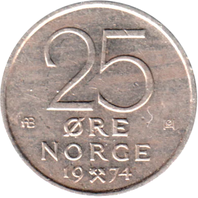 Preview 25 øre, 1974 reverse