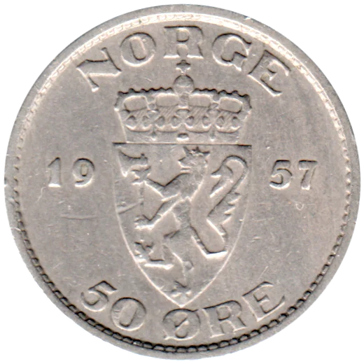 50 øre, 1957 Reverse