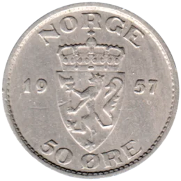 Preview 50 øre, 1957 reverse