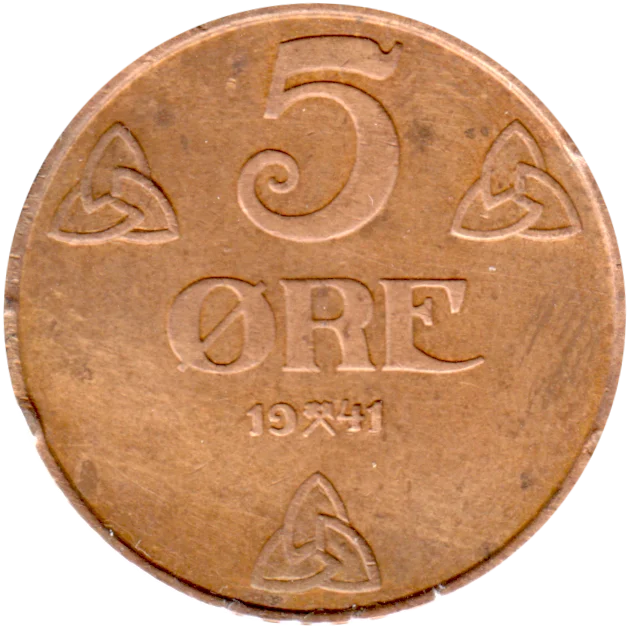 5 øre, 1941 Reverse