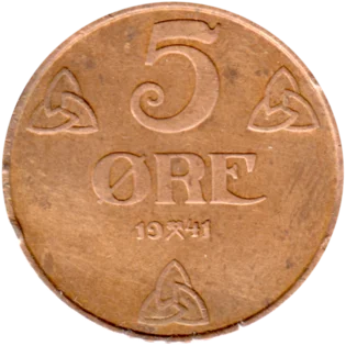 Preview 5 øre, 1941 reverse