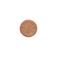Preview 1 øre, 1954 reverse