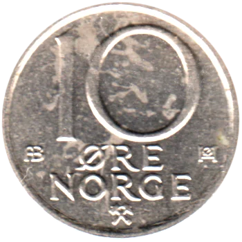 10 øre, 1975 Reverse