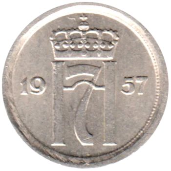 Preview 10 øre, 1957 obverse
