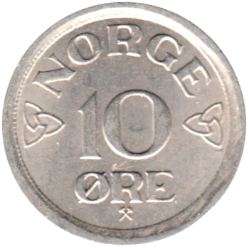 Preview 10 øre, 1957 reverse