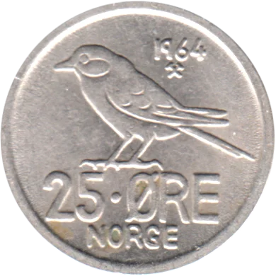 Preview 25 øre, 1964 reverse