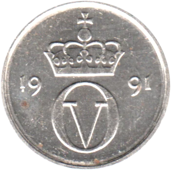 10 øre, 1991 Obverse