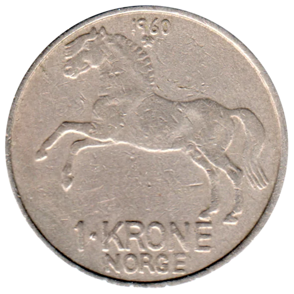 1 Krone, 1960 Reverse