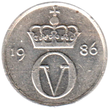 Preview 10 øre, 1986 obverse