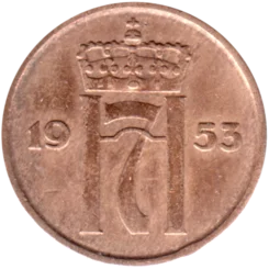 Preview 2 øre, 1953 obverse