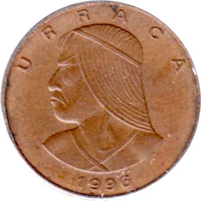 1 centésimo, 1996 Obverse