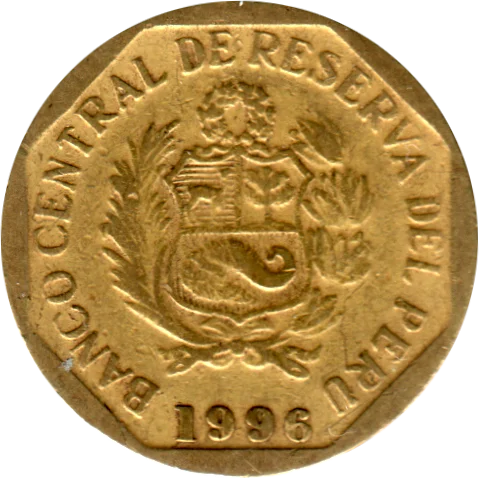 10 céntimos, 1996 Obverse