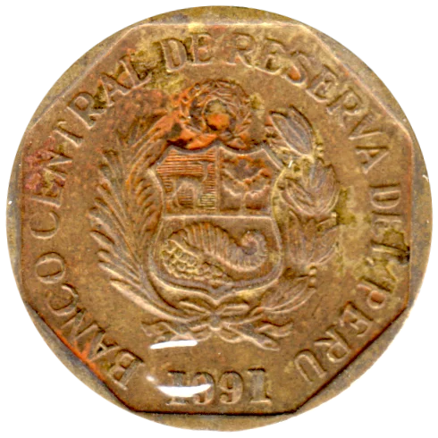 10 céntimos, 1991 Obverse