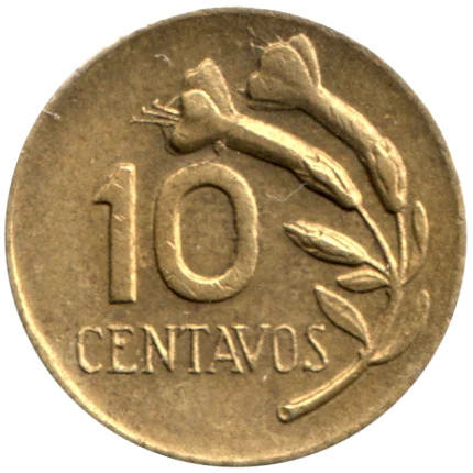 10 centavos, 1967 Reverse