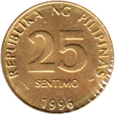 Preview 25 sentimos, 1996 reverse