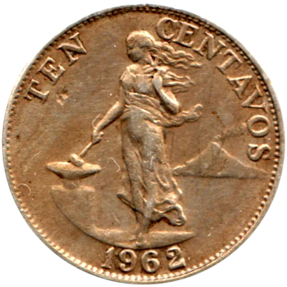 10 sentimos, 1962 Reverse