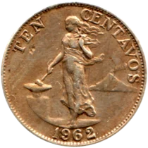 Preview 10 sentimos, 1962 reverse