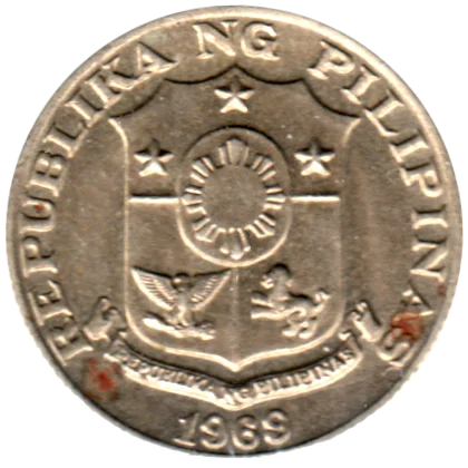 10 sentimos, 1969 Obverse