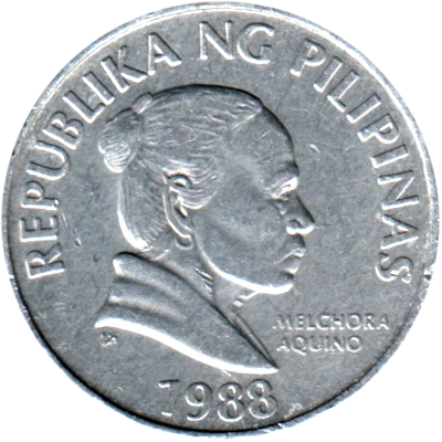 Preview 5 sentimos, 1988 obverse