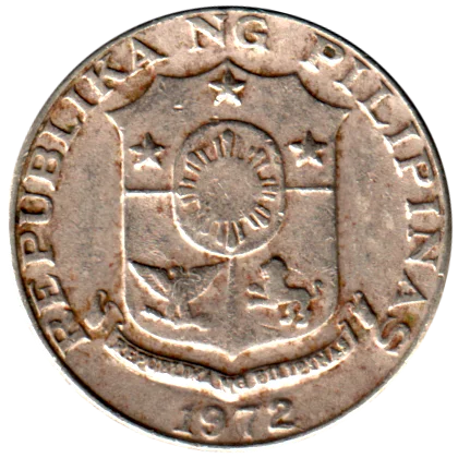 10 sentimos, 1972 Obverse