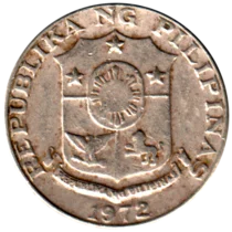 Preview 10 sentimos, 1972 obverse