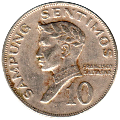 10 sentimos, 1972 Reverse