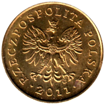 1 grosz, 2011 Obverse