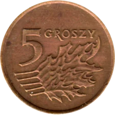 Preview 5 groszy, 1992 reverse