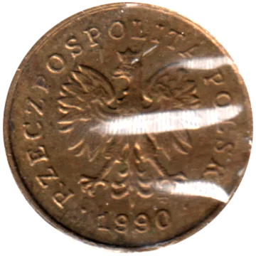 1 grosz, 1990 Obverse