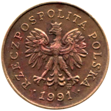 1 grosz, 1991 Obverse
