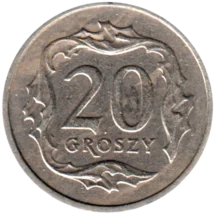 Preview 20 groszy, 1992 reverse