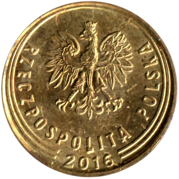 1 grosz, 2016 Obverse