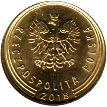 1 grosz, 2018 Obverse