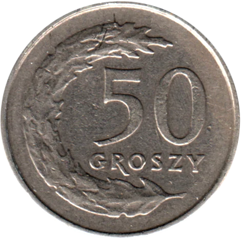 50 groszy, 1991 Reverse