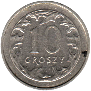 Preview 10 groszy, 1990 reverse
