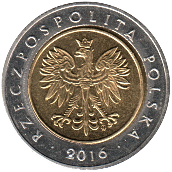 5 Złoty, 2016 Obverse